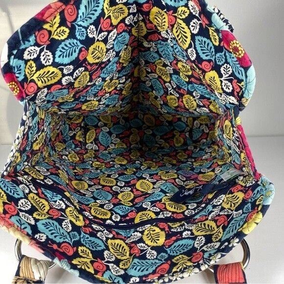 Vera Bradley Happy Snails Tall Tote Double Shoulder Strap Bag Floral W/Monogram - Picture 7 of 12